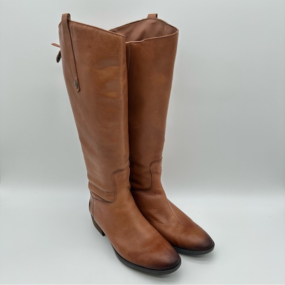 Sam Edelman Penny Tan Leather Knee High Boots - Picture 1 of 13